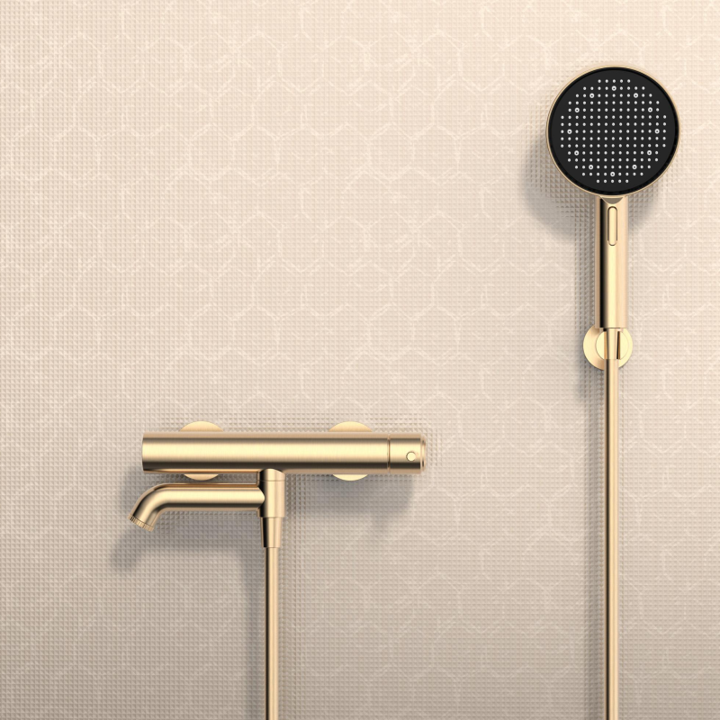 Parsons Series 1HN500800 Hot Sell Complete Wall Mounted Brass Bath Faucet Set with Hand Shower for Bathtub Gun Grey