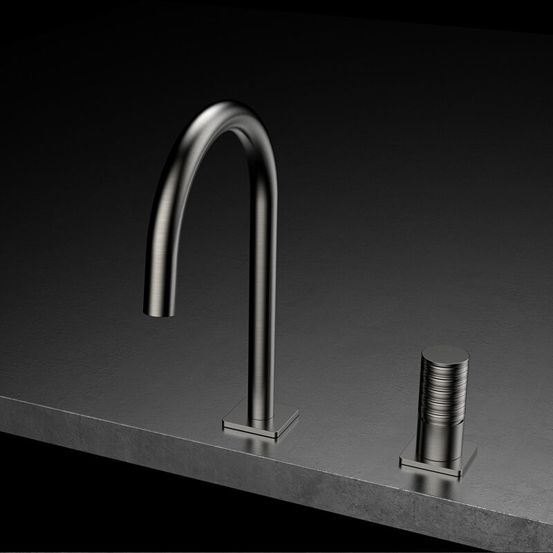 Xingrui Series 1LU240105 High-Quality Brass Cold and Hot Water Mixer Tap for Two Holes Bathroom Vanity Black