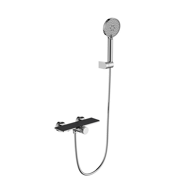 Cool Series 1LN810401 Durable Complete Brass Bath Shower Mixer Set with Wall Mounted Faucet Design Brushed Gold