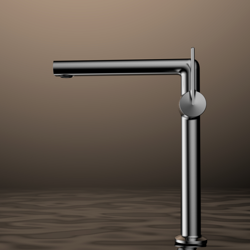 Kaidy series 1KD500101 Sleek Deck Mounted Brass Faucet Single Hole Bathroom Basin Hot And Cold Water Mixer Gun Grey 