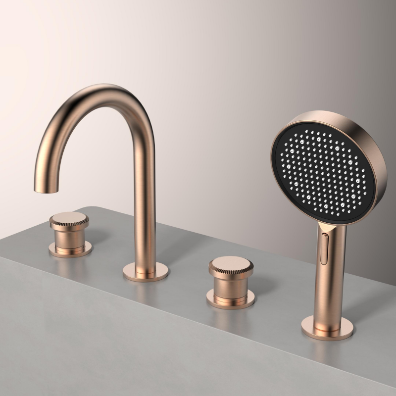 Sekko series 1SE500400 Wholesale Deck-mounted Brass 2-Handle Bath Faucet with Hand Shower Mixer Set for Modern Bathtub Chrome