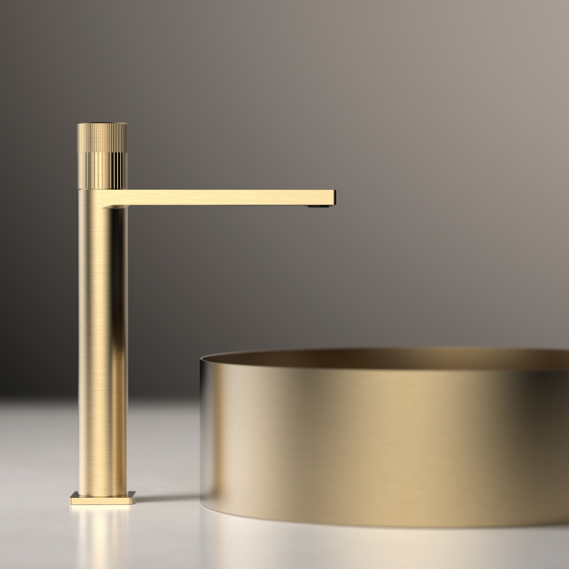 Simai Series 1SM500102 Water-Saving Brass Single Hole Mixer Tap for Bathroom Wash Basin and Vanity Gun Grey