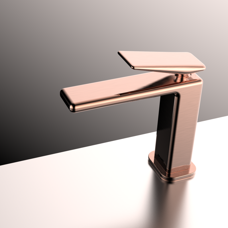 Xingbo series 1XB500100 Hot Sell Durable Brass Bathroom Sink Faucet Single Hole Deck Mounted Water Mixer Tap Rose Gold 