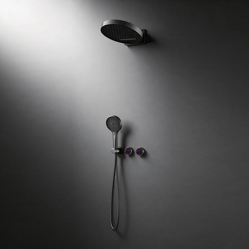 Tran Series  1LQ290302 Luxury Spa Experience Conceal Brass Valve with Rainfall Shower and Waterfall Bathroom Set Chrome