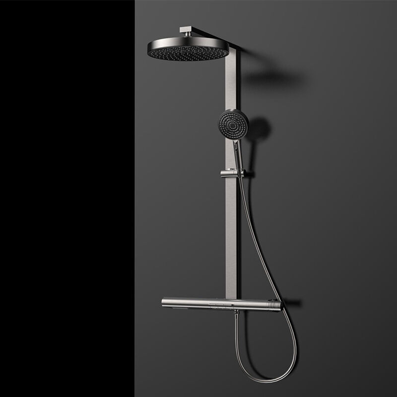 Xingrui Series 1LU240700 3 Function High-Quality Brass Bath  Rain Rainfall Shower Faucet Set Mixer Complete Kit for Home Gun Grey