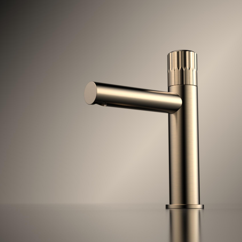 Haohan Series 1HN500100 Ceramic Valve Brass Bathroom Faucet Single Hole Deck Mounted Basin Mixer Tap Brushed Gold 