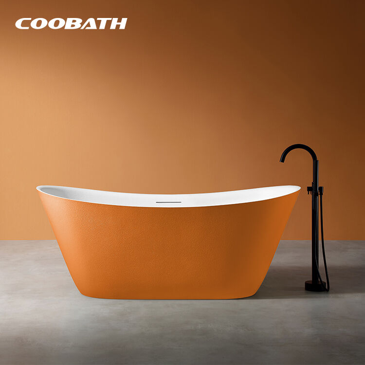 D008 Luxury Modern Soaking Tub Free Standing Acrylic Bathroom Spa Design Feature