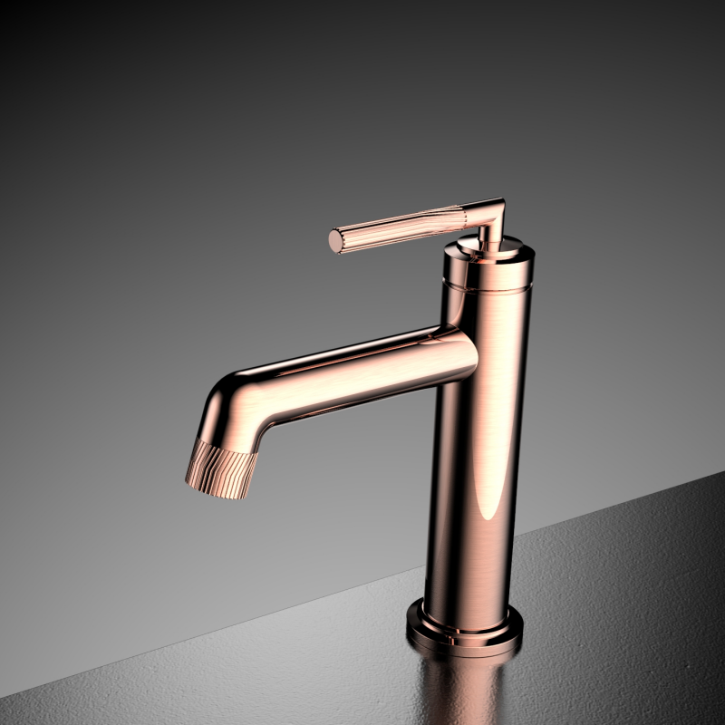 Yaji Series 1LU150100 Brass Cold Hot Water Mixer Wash Basin Faucet Deck Mounted Single Hole For Bathroom Rose Gold 