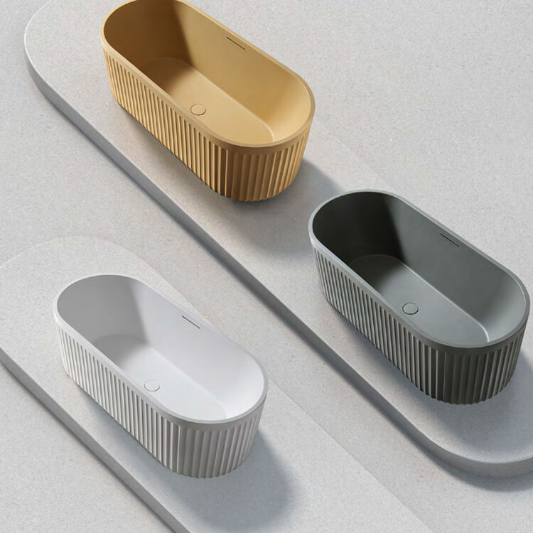 D006 Wholesale Spa Whirlpool Massage Style Bathtub Freestanding Artificial Stone Modern Bathroom