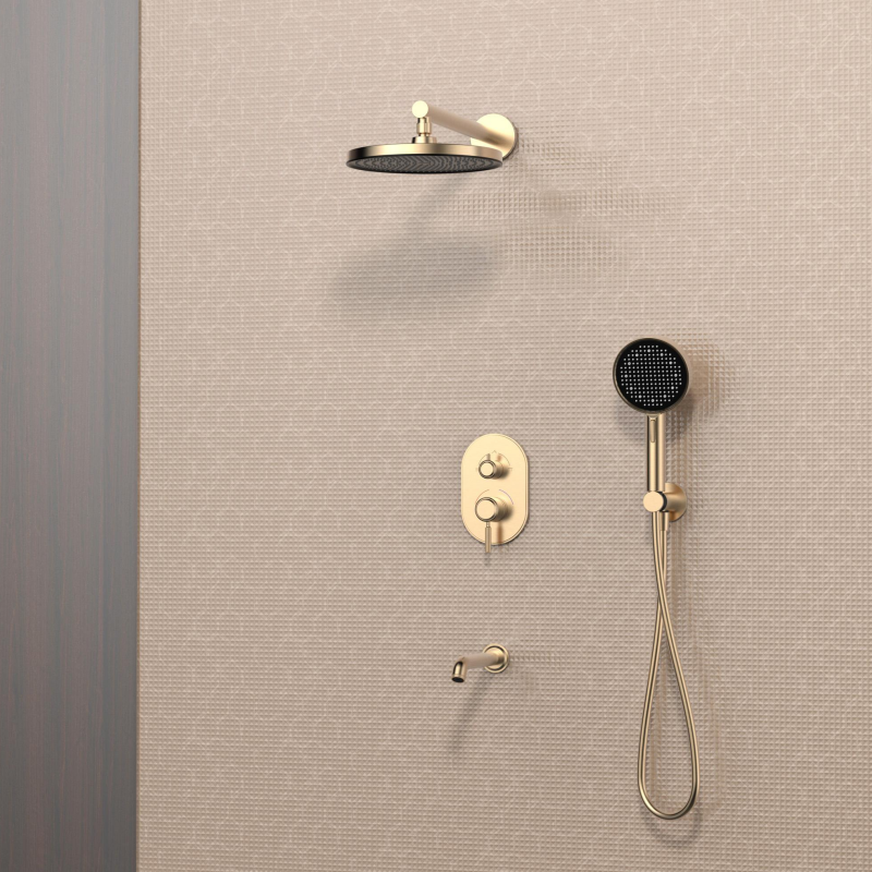 Parsons Series 1PS500702 Complete Conceal Valve Brass Set for Creating a Rainfall and Waterfall Shower in Bathroom Black