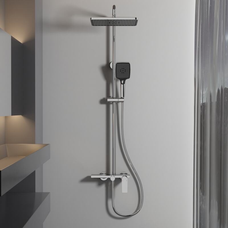 LE640103 Best Complete Brass Bath Rain Rainfall Shower Faucet Set Mixer Kit for Bathroom Project Chrome