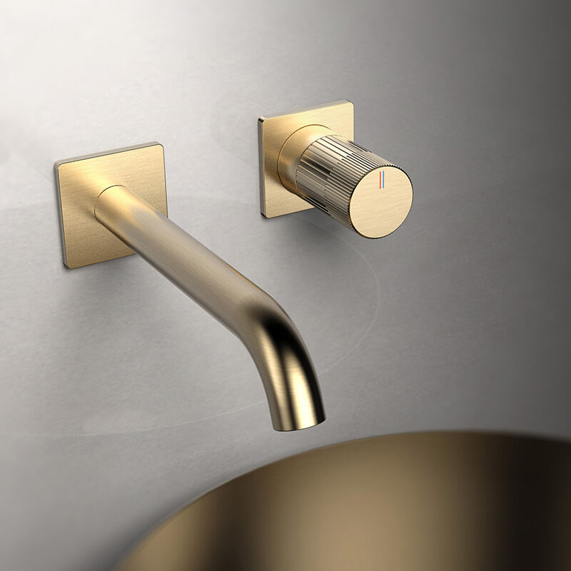 Simai Series 1SM500203 Lead-Free Brass 2 Holes Mixer for Bathroom Wash Basin Wall Mounted Faucet Rose Gold