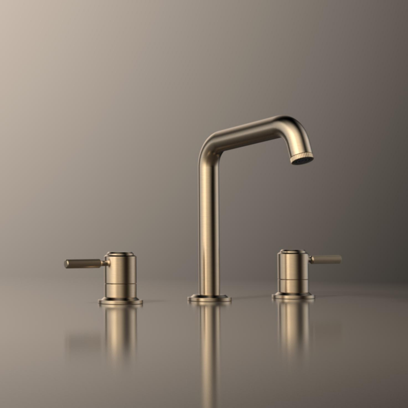 Parsons Series 1PS500103 Modern 3 Holes Brass Faucet for Bathroom Wash Basin Deck Mounted 2-Handle Installation Brushed Gold