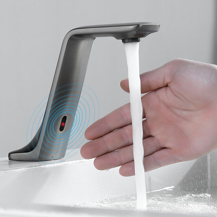 1RO980100 Smart Touchless Brass Faucet with Advanced Infrared Motion Sensor for Bathroom Sink and Basin Chrome