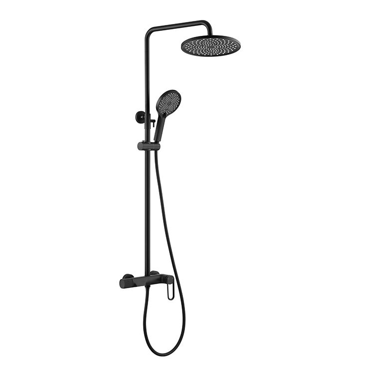 Sun Series 1LN130302 Complete Brass Bath  Rainfall Shower Faucet Set Mixer Kit with All Accessories Black