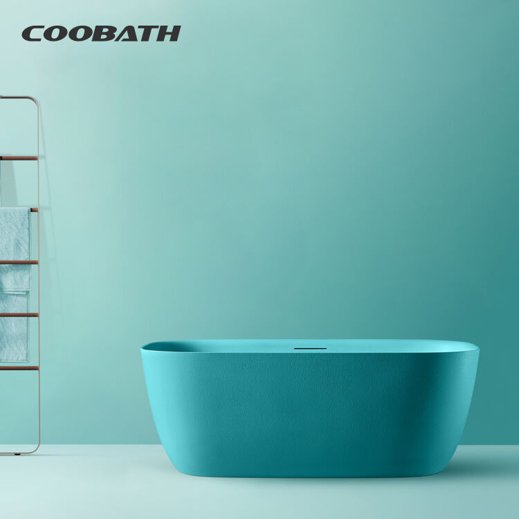 D009 Wholesale Artificial Stone Soaking Bathtub Freestanding Modern Bathroom Spa