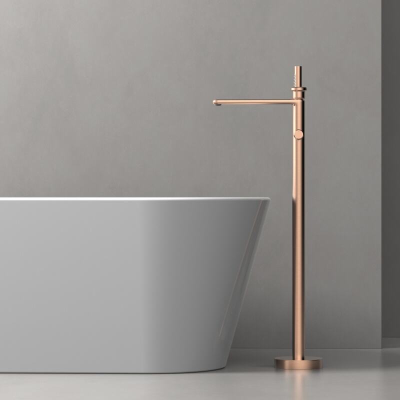 Sekko series 1SE500901 Luxury Brass Bath Tub Faucet Set Freestanding With Hand Shower Mixer for Tub Rose Gold