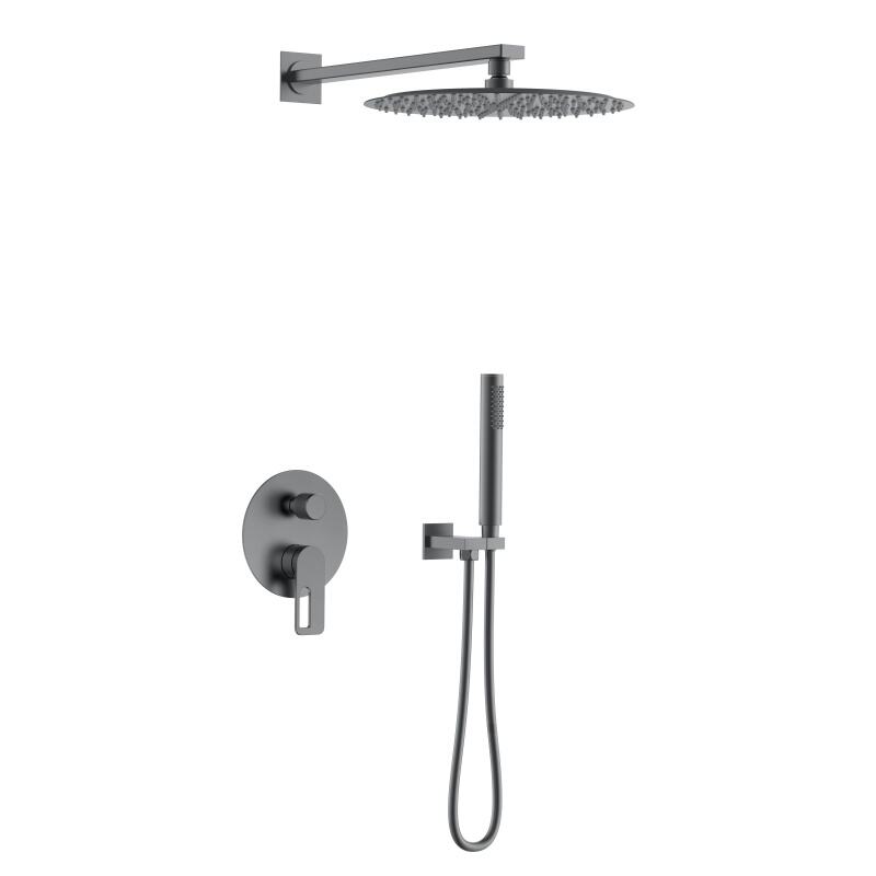 Zorn series 1LN080302 Complete Bathroom Spa Kit Concealed Brass Mixer Rainfall Shower and Waterfall Set Rose Gold