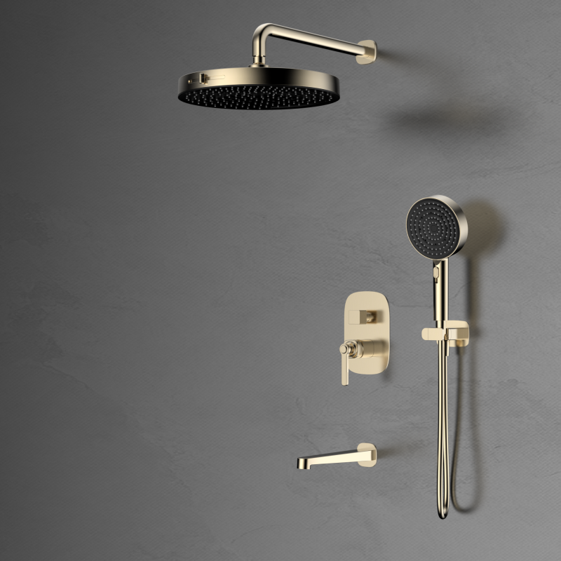 Laosi Series 1LU060306 Complete Conceal Valve Brass Set for Creating a Rainfall and Waterfall Shower in Bathroom  Gun Grey