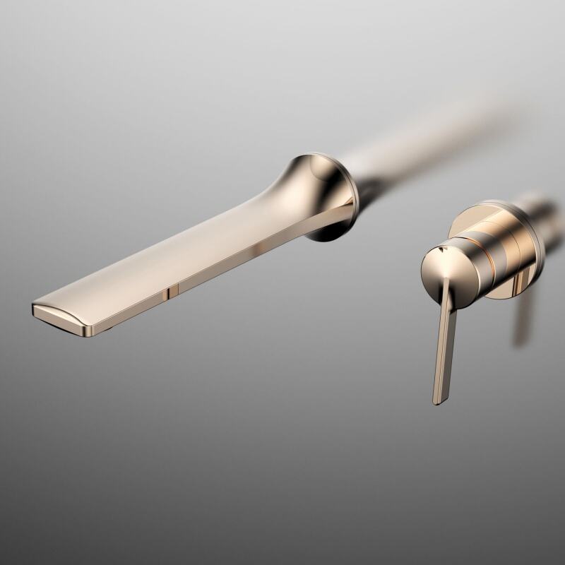 Xifan Series 1XF500200 Wholesale Brushed Gold Finish Brass Two Holes Faucet for Bathroom Wash Basin Sink Gun Grey