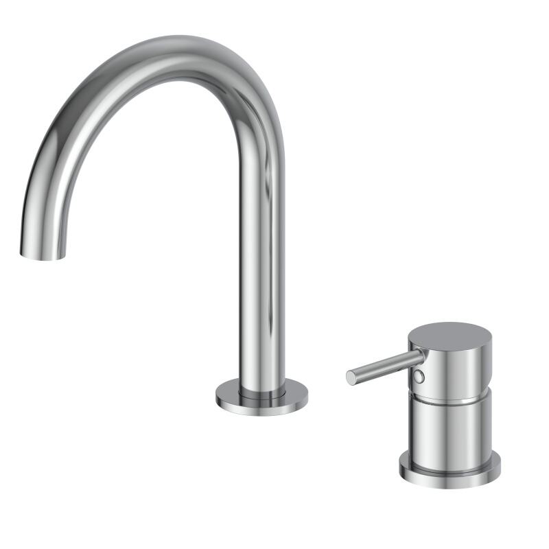 Maibao Series 1LN610211 Easy Install Deck Mounted Brass Faucet Two Holes Bathroom Sink Water Mixer Chrome