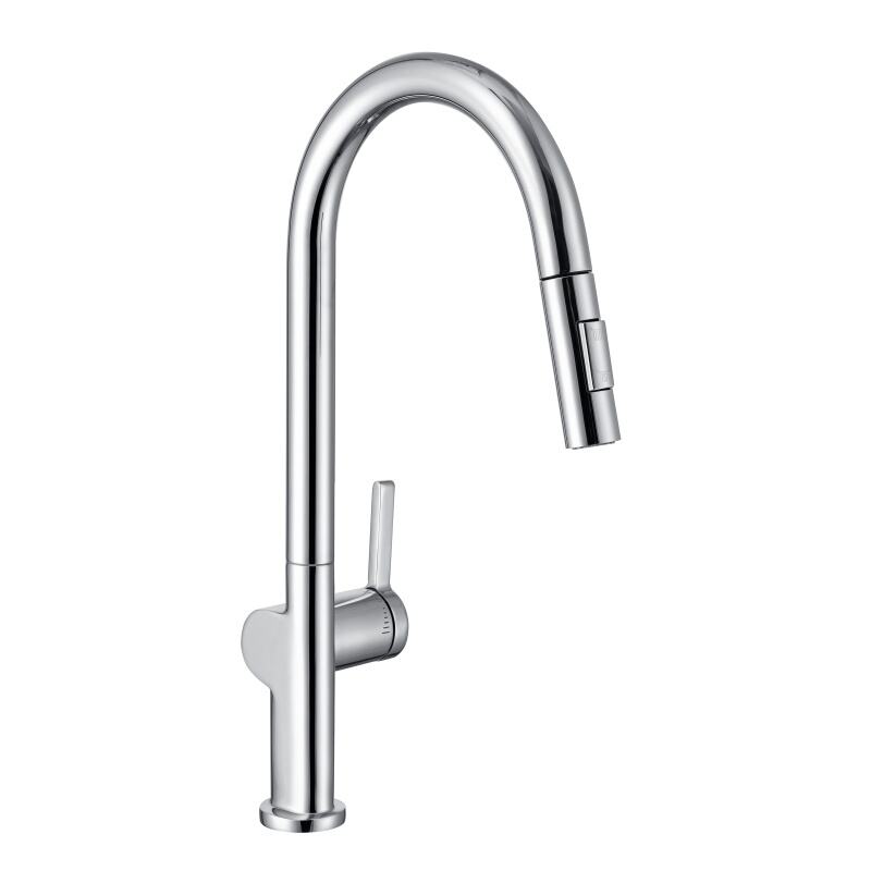 1LG270201 Wholesale Brass Cold Hot Water Mixer Tap with Pull Out Sprayer and Flexible for Kitchen Gun Grey