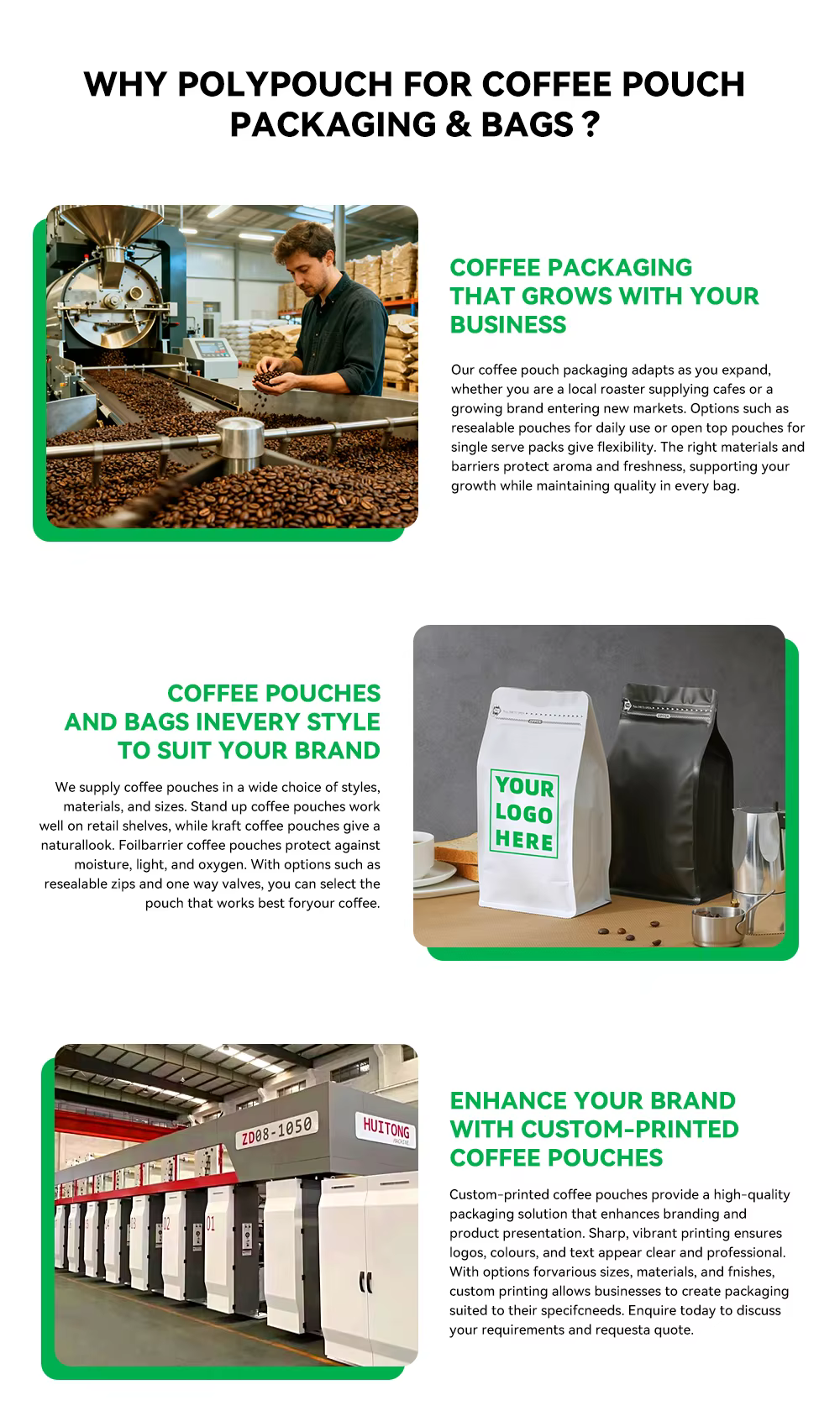 Customized Lightweight Airtight Plastic Coffee Bags for Ground Coffee Preservation in Specialty Shops and Online Merchandise supplier