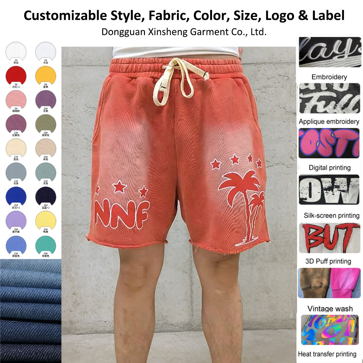 Artesanía precisa en pantalones cortos personalizados