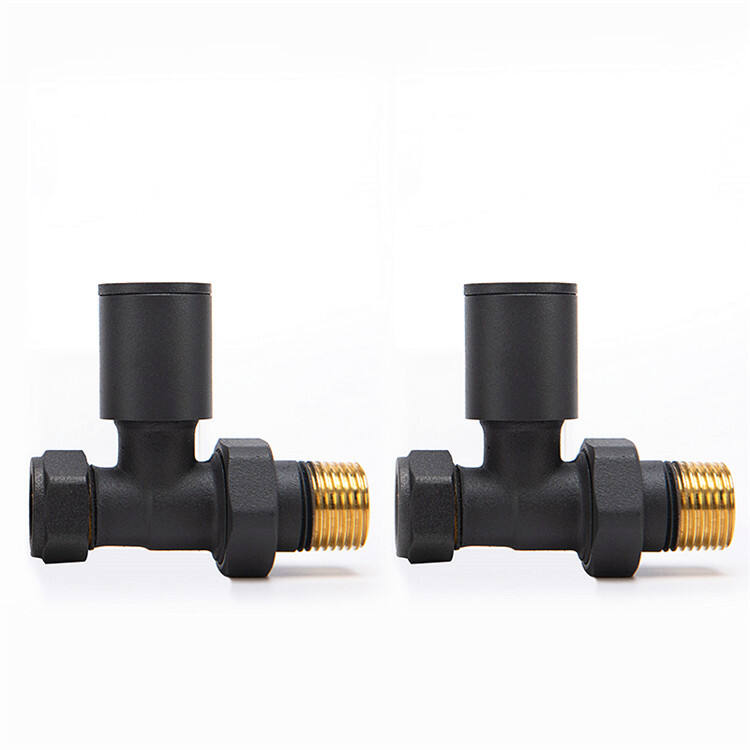 UK Luxury Anthracite Radiator Valve Water Control Brass Valve Straight Valve