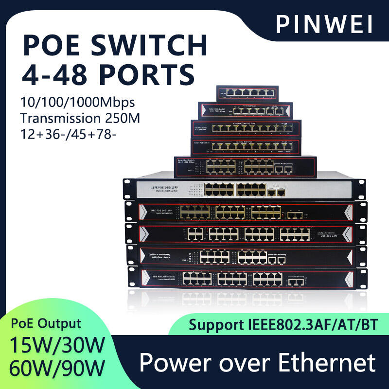 PoE-switch: Datatransmission med strömförsörjning
