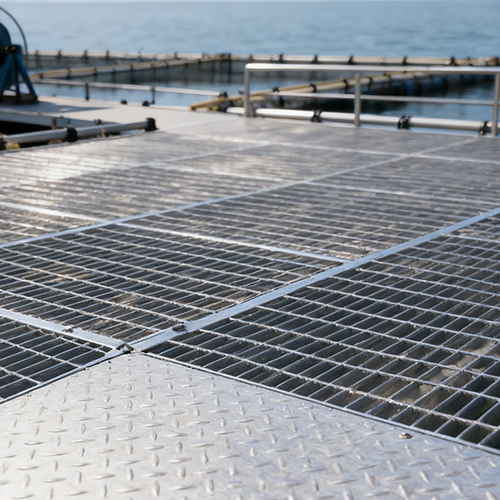 Cooperation Background Solution:  Lightweight stainless steel gratings were selected for the walkways. Plug-in guardrail design was adopted to enhance protection, the surface was treated for anti-slip, and modular production adapted to quick offshore installation.  Solution  Cooperation Results