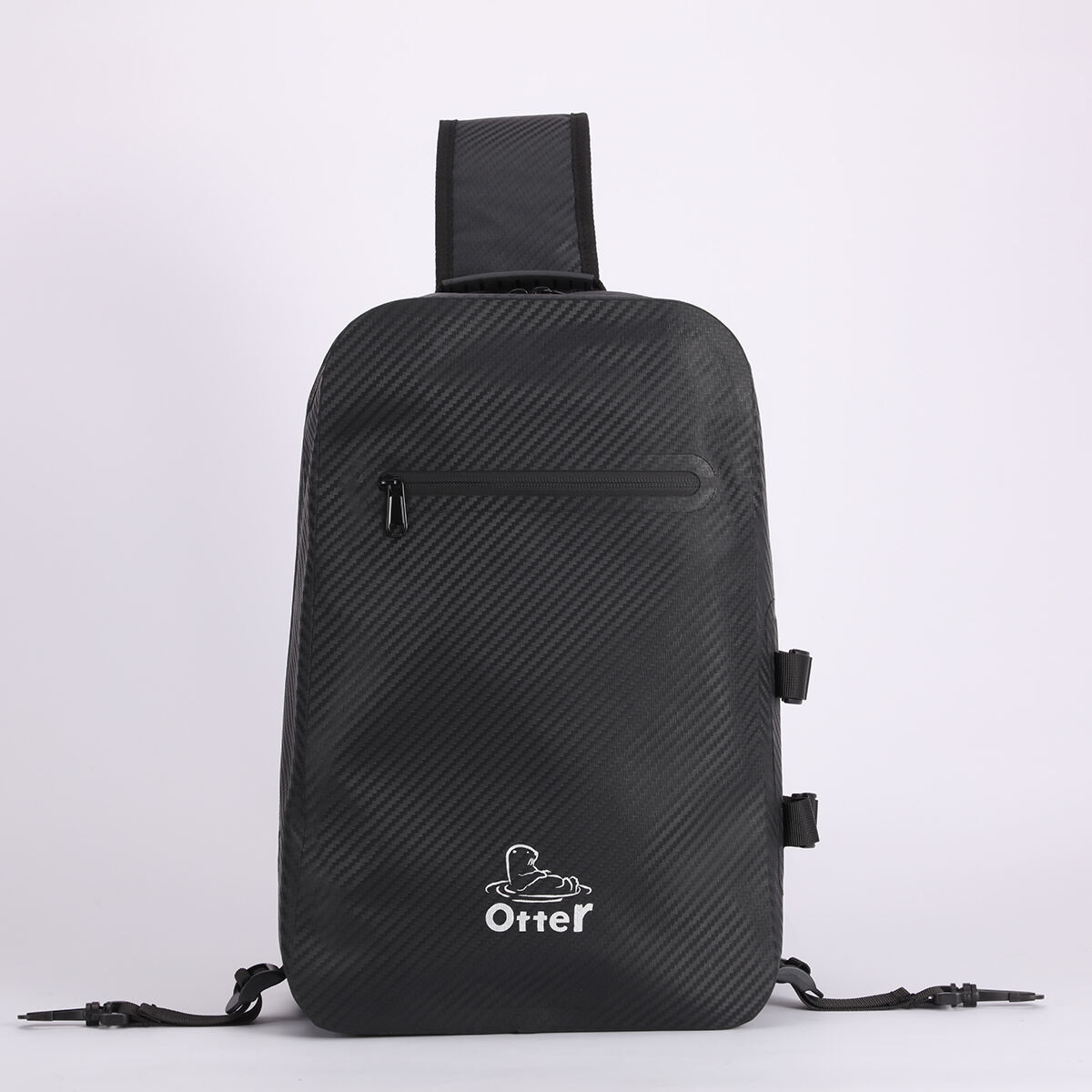 Carbon PVC Waterproof Sling Shoulder Bag For Man