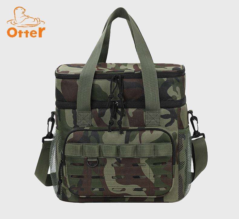 Soft Cooler Bag Camo Double Layers Outdoor Picnic Bag