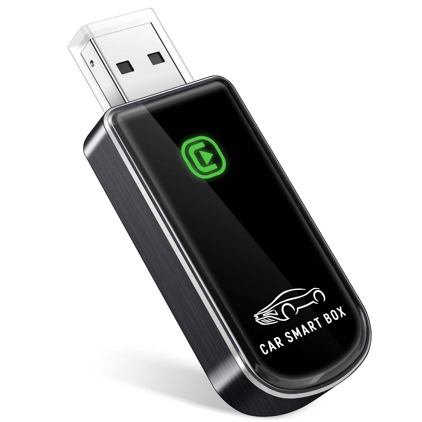 Fuallwin Без закъснение Безжичен Carplay донгъл, USB диск, Мини адаптер за навигация в автомобила, Бързо свързване, Безжичен CarPlay Ai Box за iPhone