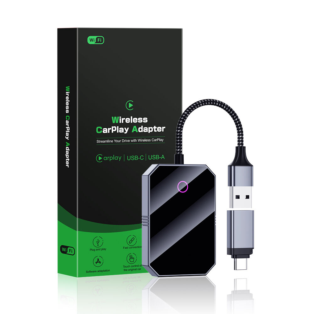 OEM ODM Portabel Wireless Car Play jeu de voiture 2 in 1 Wired to Wireless BT Carplay Dongle adaptateur Adapter Android Box Smart Auto Adapter