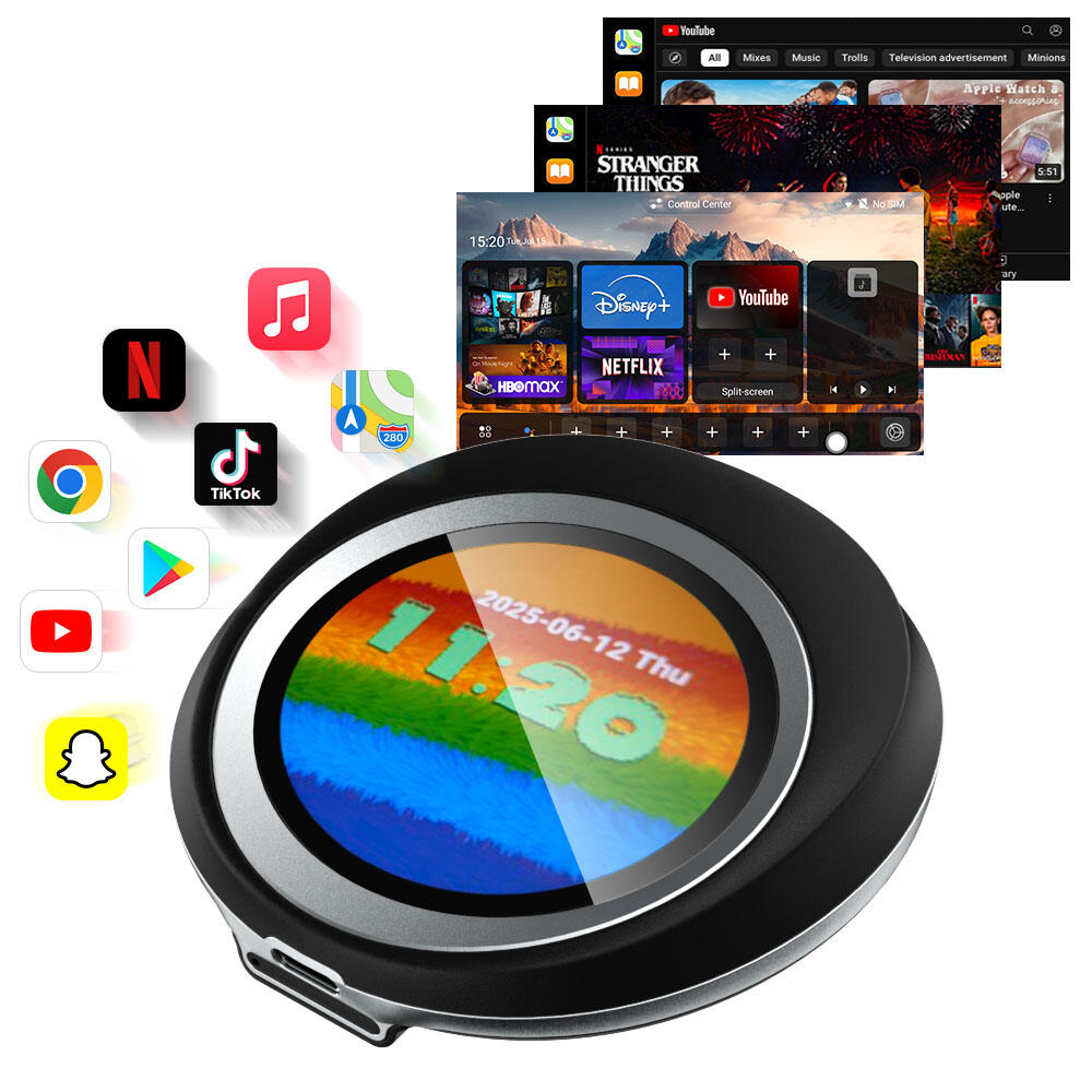 8+128G Android 13 CarPlay Box with 2.1-inch Touchpad - Fuallwin Wireless CarPlay Ai Box Adapter for YouTube, Netflix & GPS