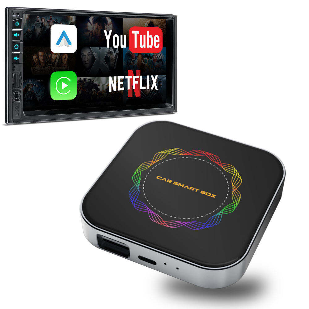 Fuallwin Voice Control Ai Box Car Play Smart Box 4+64G Wireless Carplay Netflix & YouTube Compatible for IOS Android