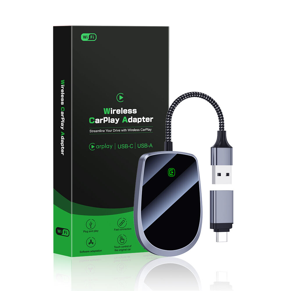 Fuallwin Wireless Phone Connectivity Carplay Adapter adattatore Kontrol Navigasi Nirkabel Seamless Wireless Car Play Dongle adaptateur Cocok untuk Mobil