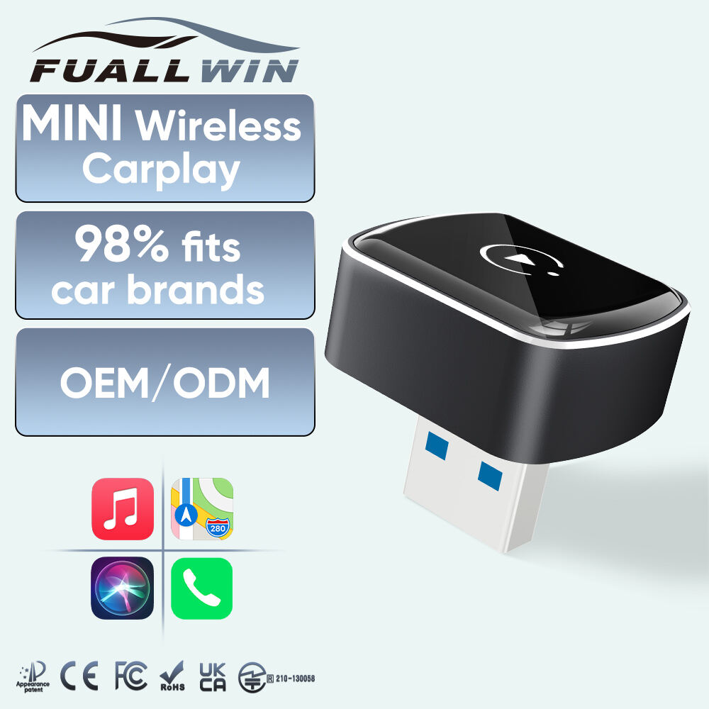 Fuallwin 2 in 1 Wireless CarPlay adapter for vehicle intelligent interconnection box supports dual-band WiFi for stable connection of vehicle upgrade devices