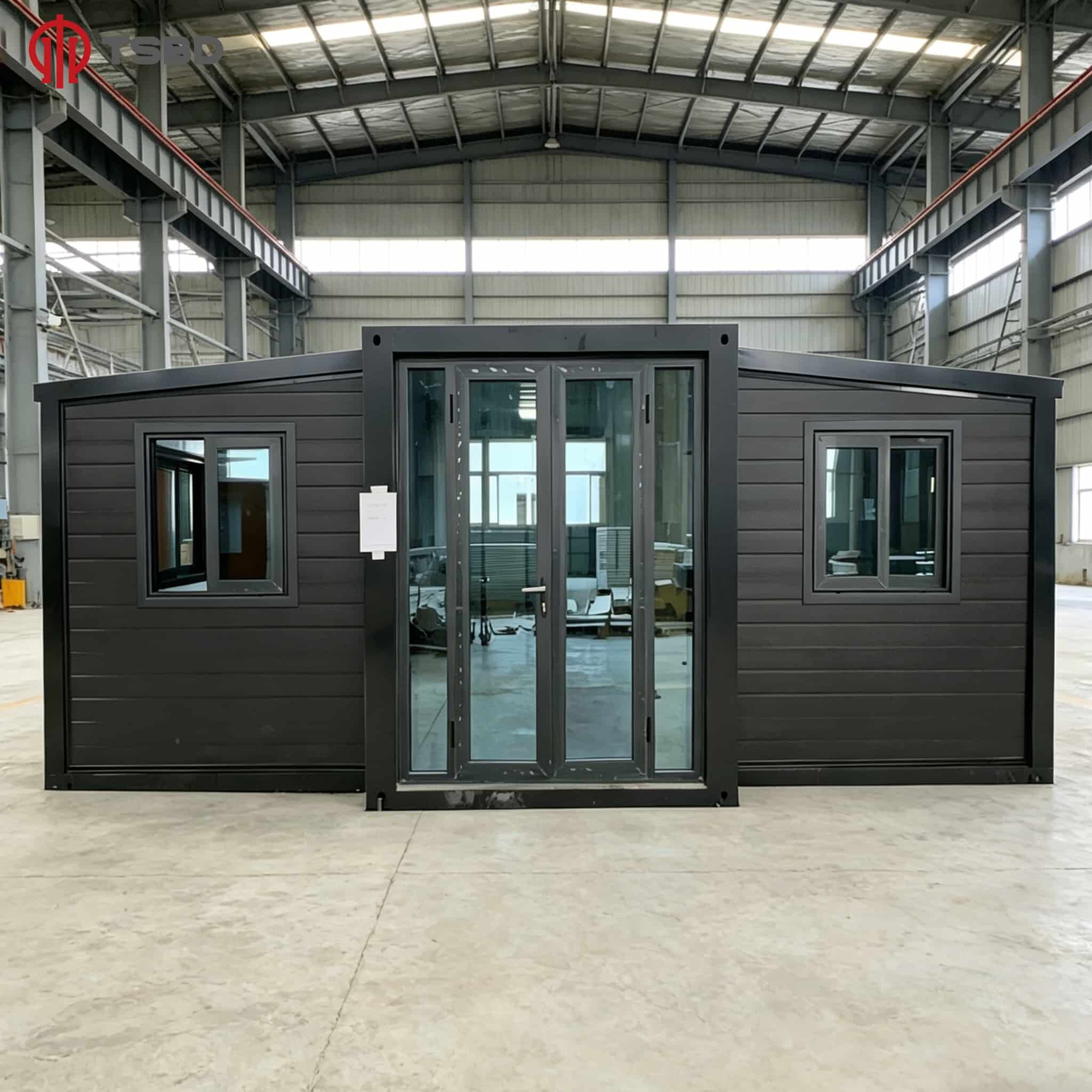20ft Black Prefab Container House with Kitchen and Bathroom ...