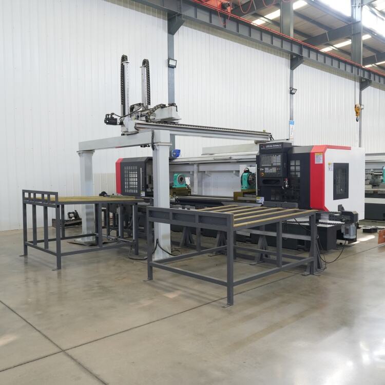 Hydraulic Double-Spindle CNC Lathe with Gantry Loader & 12-Station Live Tool Turret & Tailstock for Roller Manufacturing