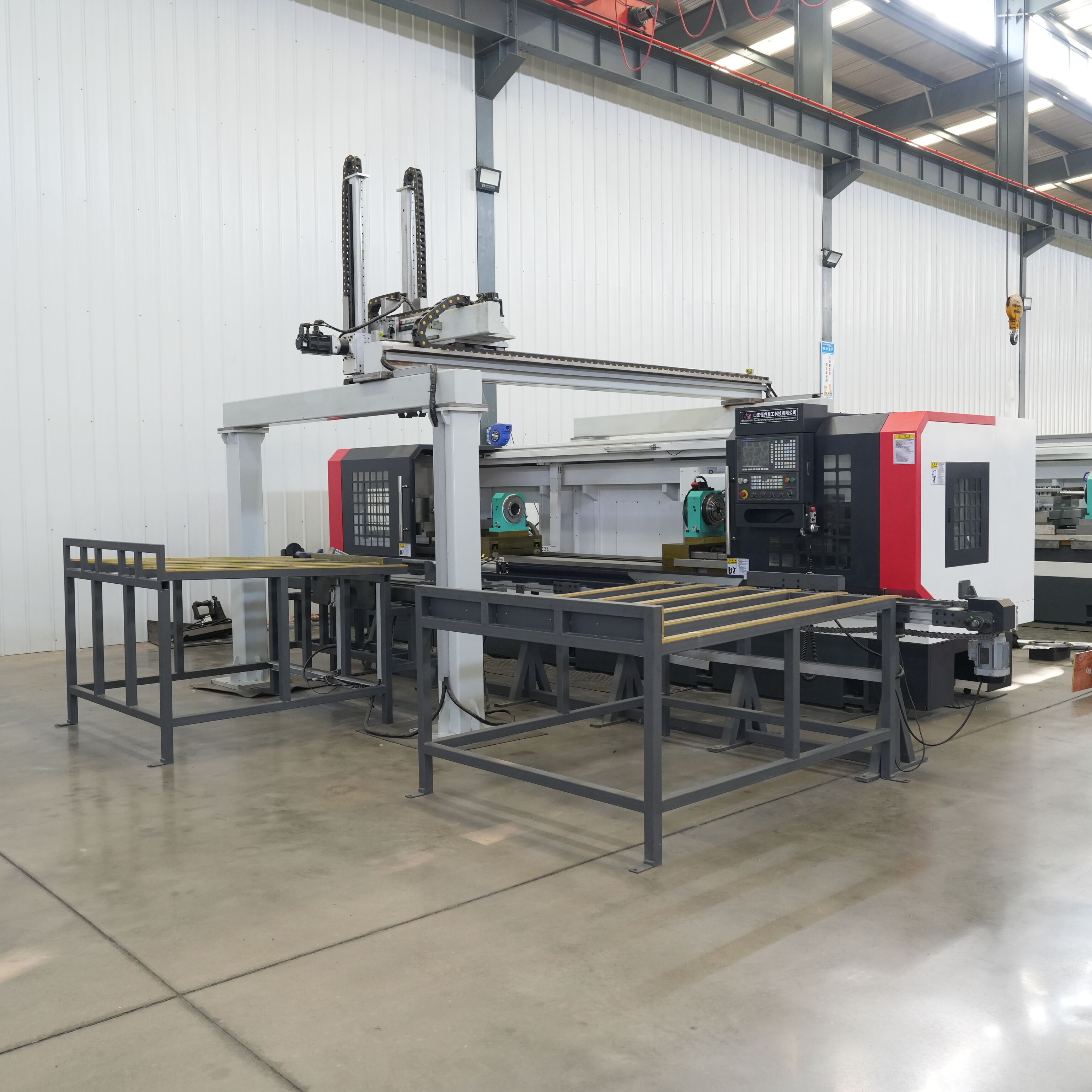 Hydraulic Double-Spindle CNC Lathe with Gantry Loader & 12-Station Live Tool Turret & Tailstock for Roller Manufacturing