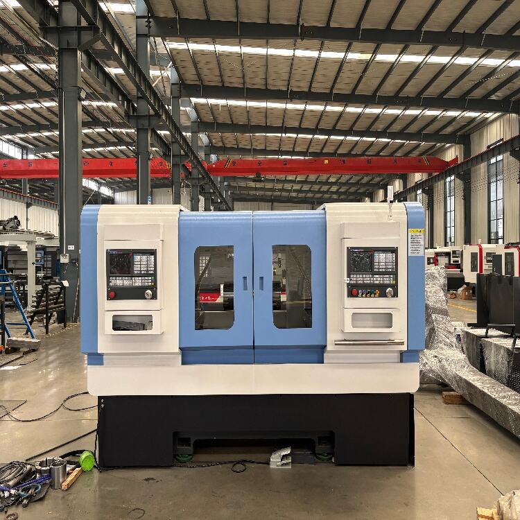 Hydraulic Single-Spindle Double-Head CNC Lathe | High-Speed Machining for Aerospace Parts