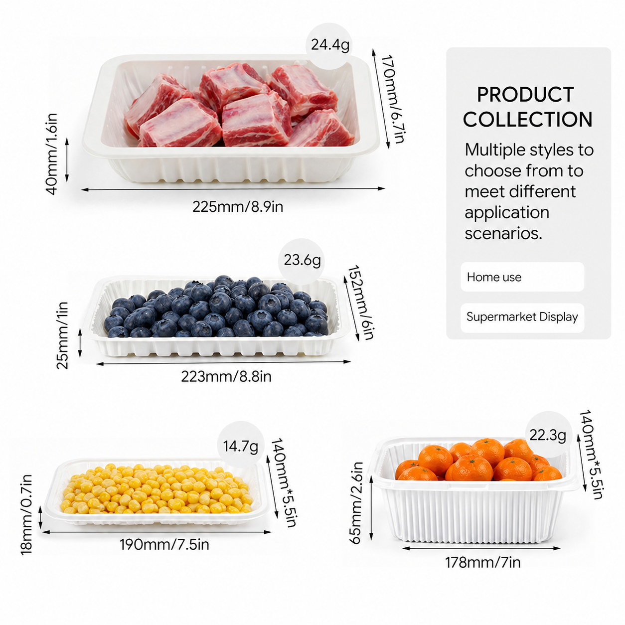 Factory-made biodegradable cornstarch food trays are suitable for ...