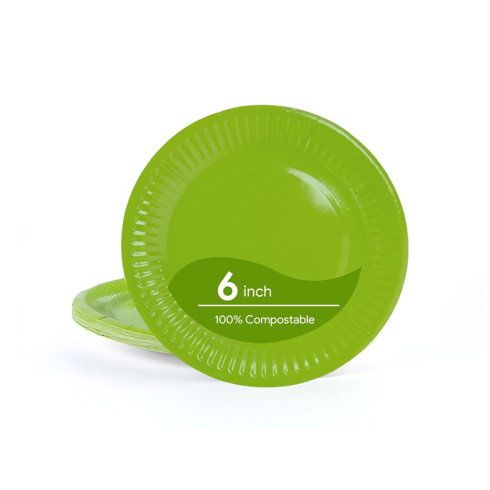 6 düymlik ekoloji sərf olunan kağız plastiklər: təbii şəkildə parçalanır və tədbirlər və kempinq üçün müasir stil