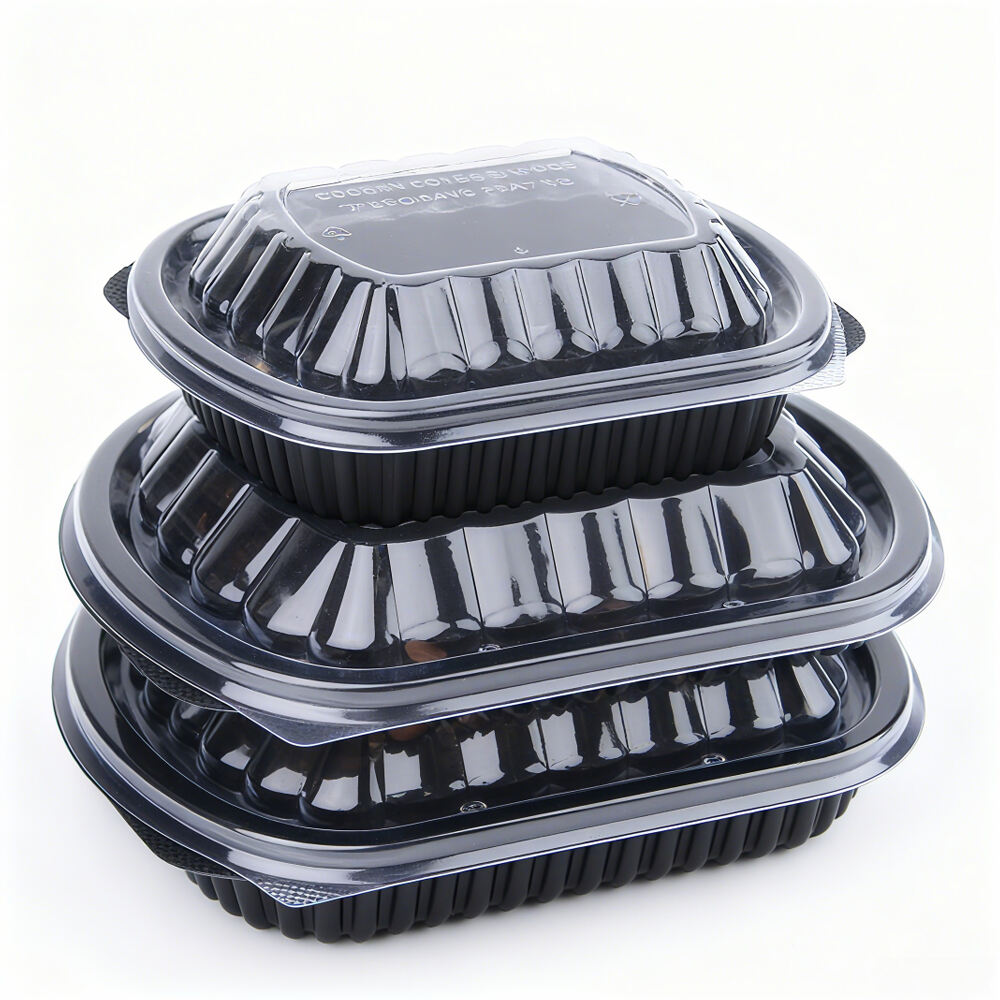 ภาชนะบรรจุอาหารแบบส่งออก ผลิตจากโรงงาน XM XIEFA วัสดุพอลิโพรพิลีน (PP) พร้อมฝา OPS สั่งทำและขายส่งได้