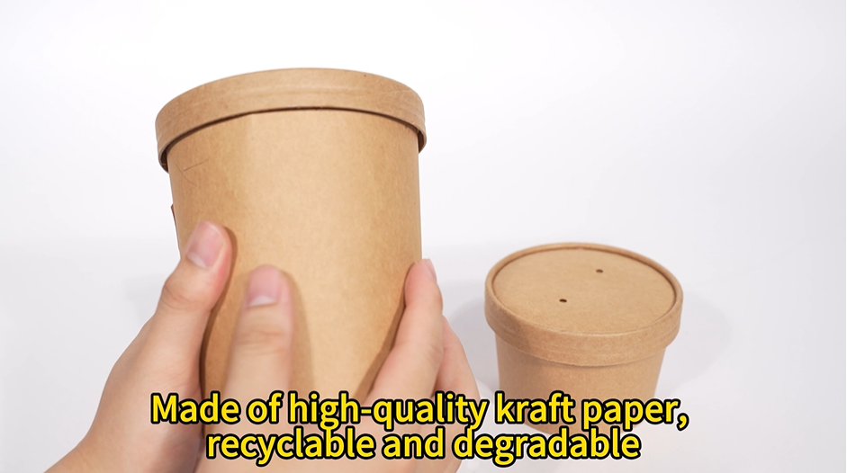 Kraft-papier soep bak