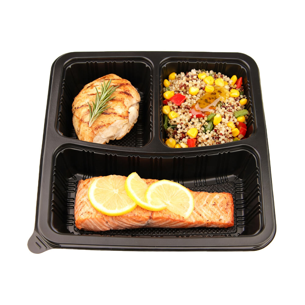 3-compartment food-grade PP disposable takeaway lunch box packaging container