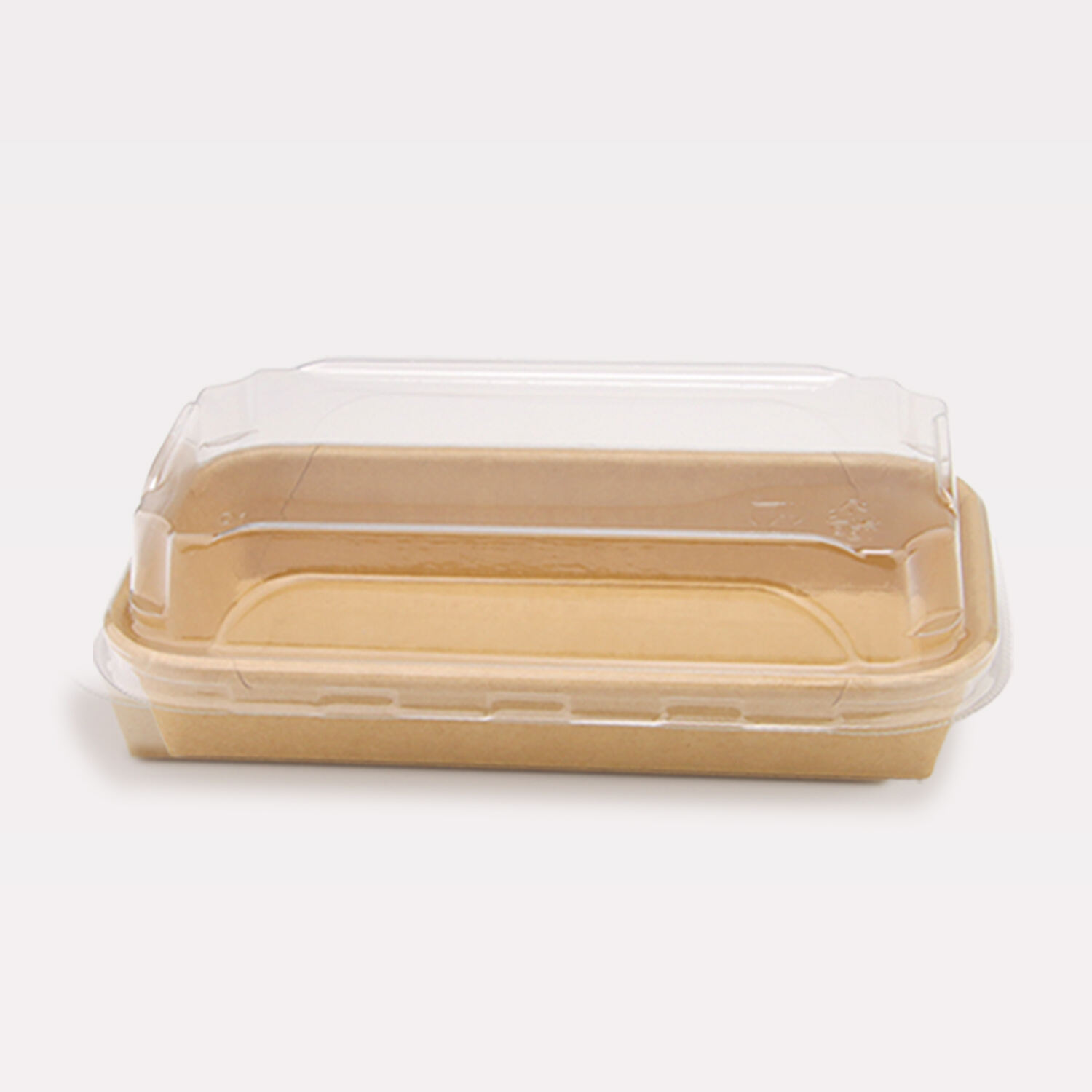 160*90*48mm Kraftpapier Sushi Box met PET deksel