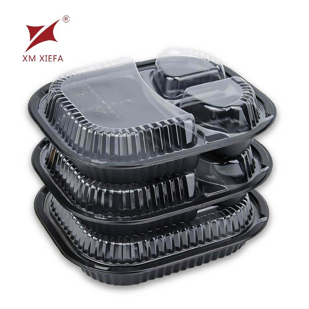 Disposable clear PET lid PP plastic lunch box microwave-safe for food storage